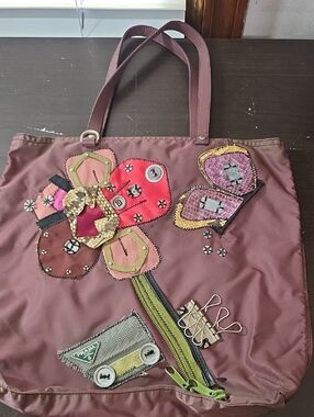 Prada Mauve Patchwork Floral Shoulder Bag